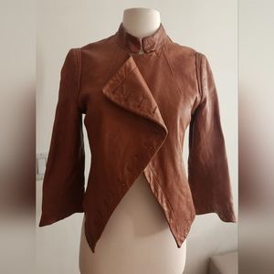 Yigal Azrouël Cognac Leather Jacket Size 6